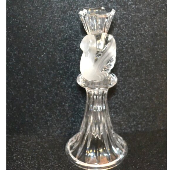 Elegant Vintage Pair Of Crystal Swan Candleholders - Picture 2 of 7